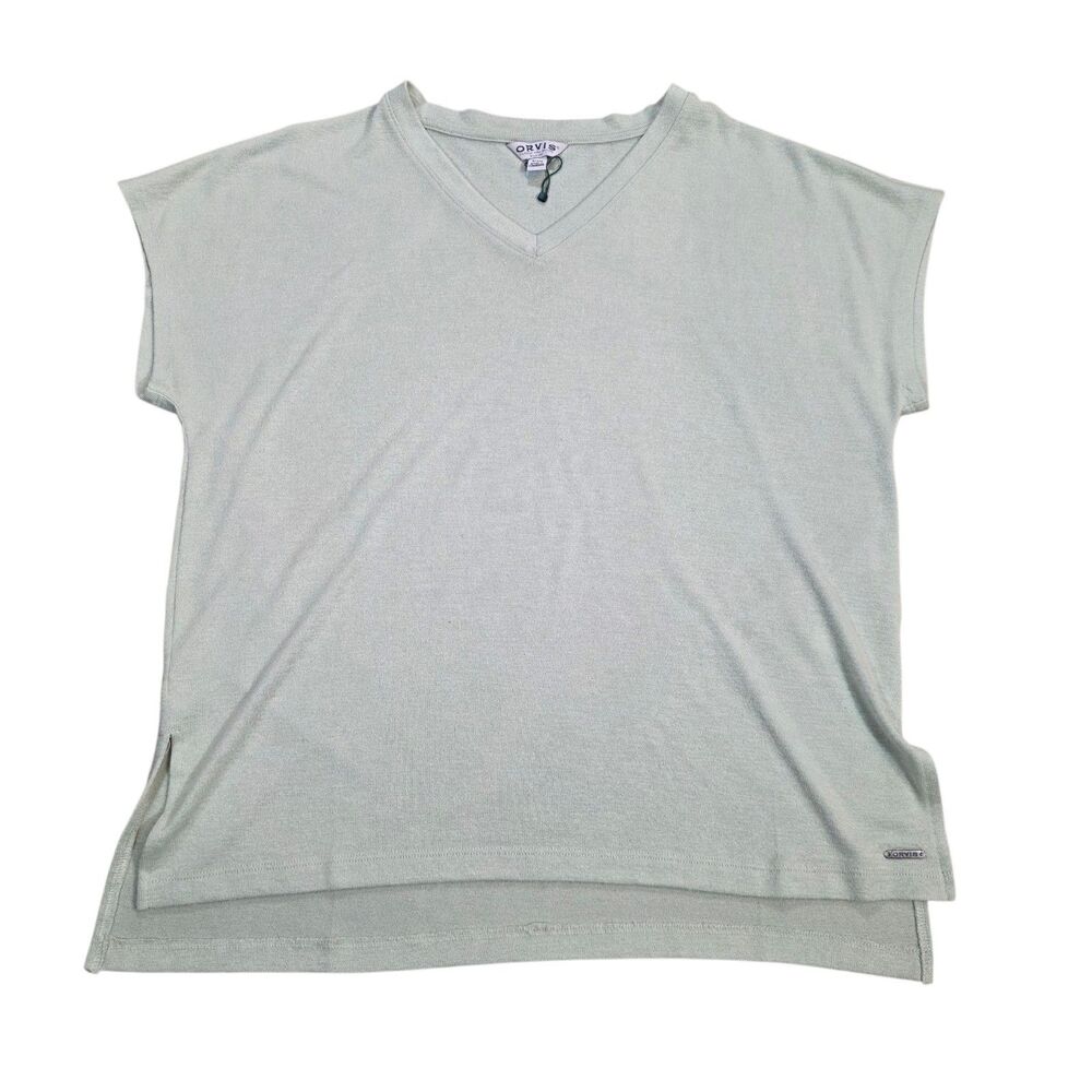 Orvis Classic Collection Women's Small V-Neck Short Sleeve Sweater Sage Green S